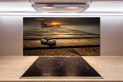 Cooker splashback Wooden pier