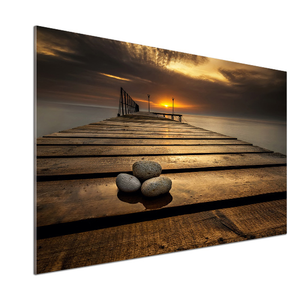 Cooker splashback Wooden pier