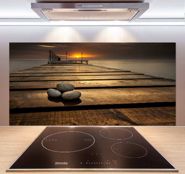 Cooker splashback Wooden pier