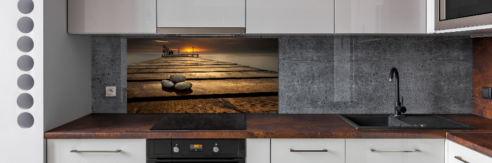 Cooker splashback Wooden pier