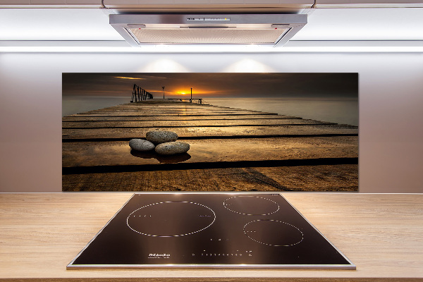 Cooker splashback Wooden pier