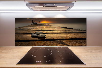 Cooker splashback Wooden pier