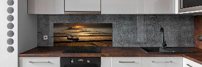 Cooker splashback Wooden pier