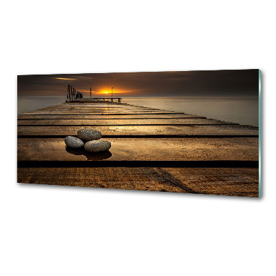 Cooker splashback Wooden pier