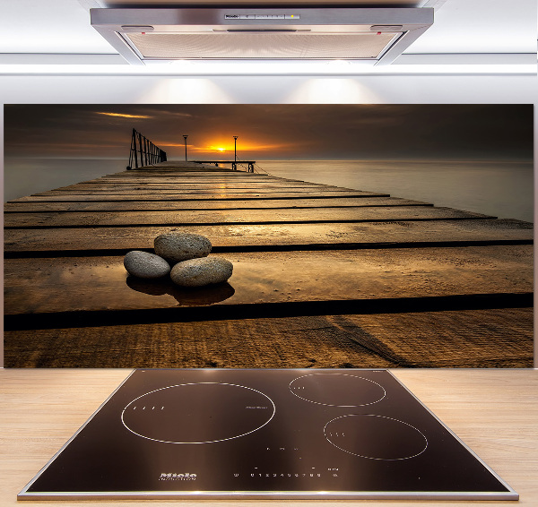 Cooker splashback Wooden pier