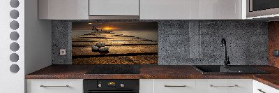 Cooker splashback Wooden pier