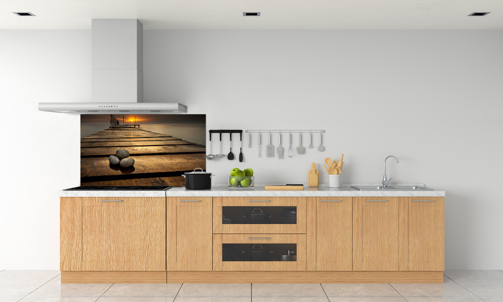 Cooker splashback Wooden pier