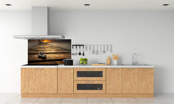 Cooker splashback Wooden pier