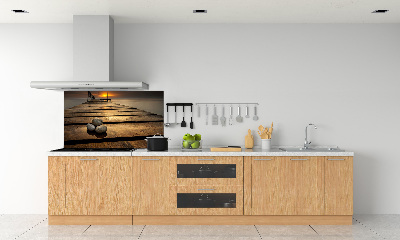 Cooker splashback Wooden pier