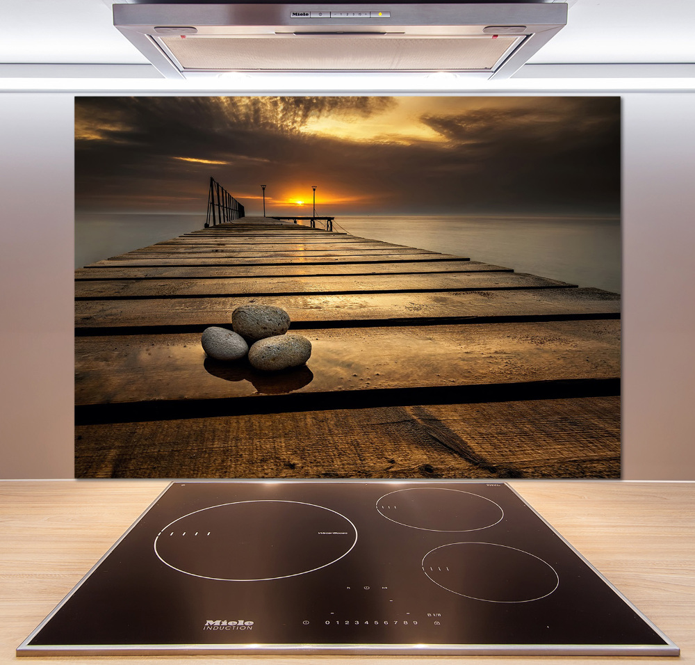 Cooker splashback Wooden pier