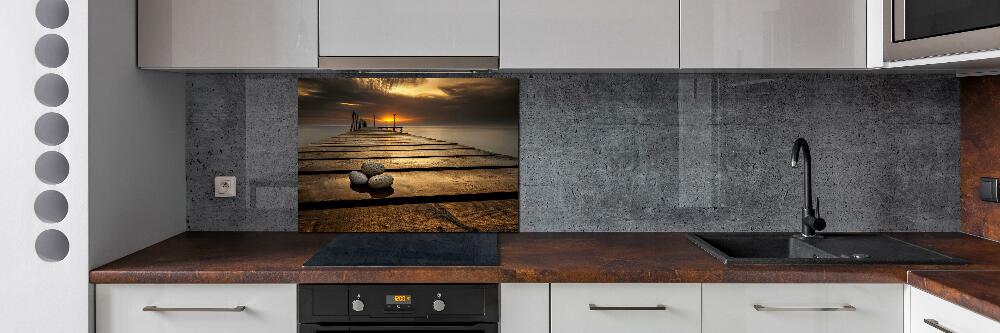 Cooker splashback Wooden pier