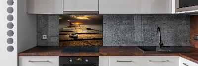 Cooker splashback Wooden pier