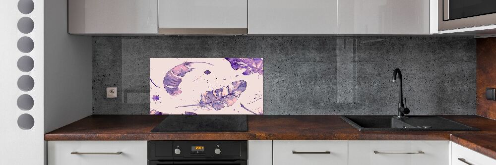 Cooker splashback Feathers