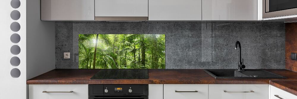 Kitchen splashback tropical forest