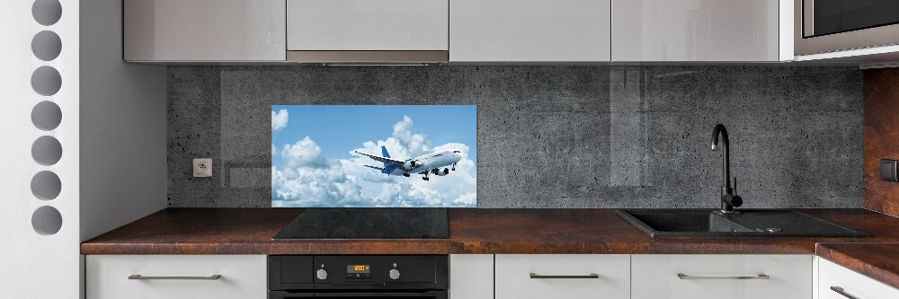 Kitchen splashback Plane in the sky