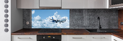 Kitchen splashback Plane in the sky