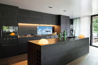 Kitchen splashback Plane in the sky