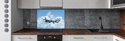 Kitchen splashback Plane in the sky