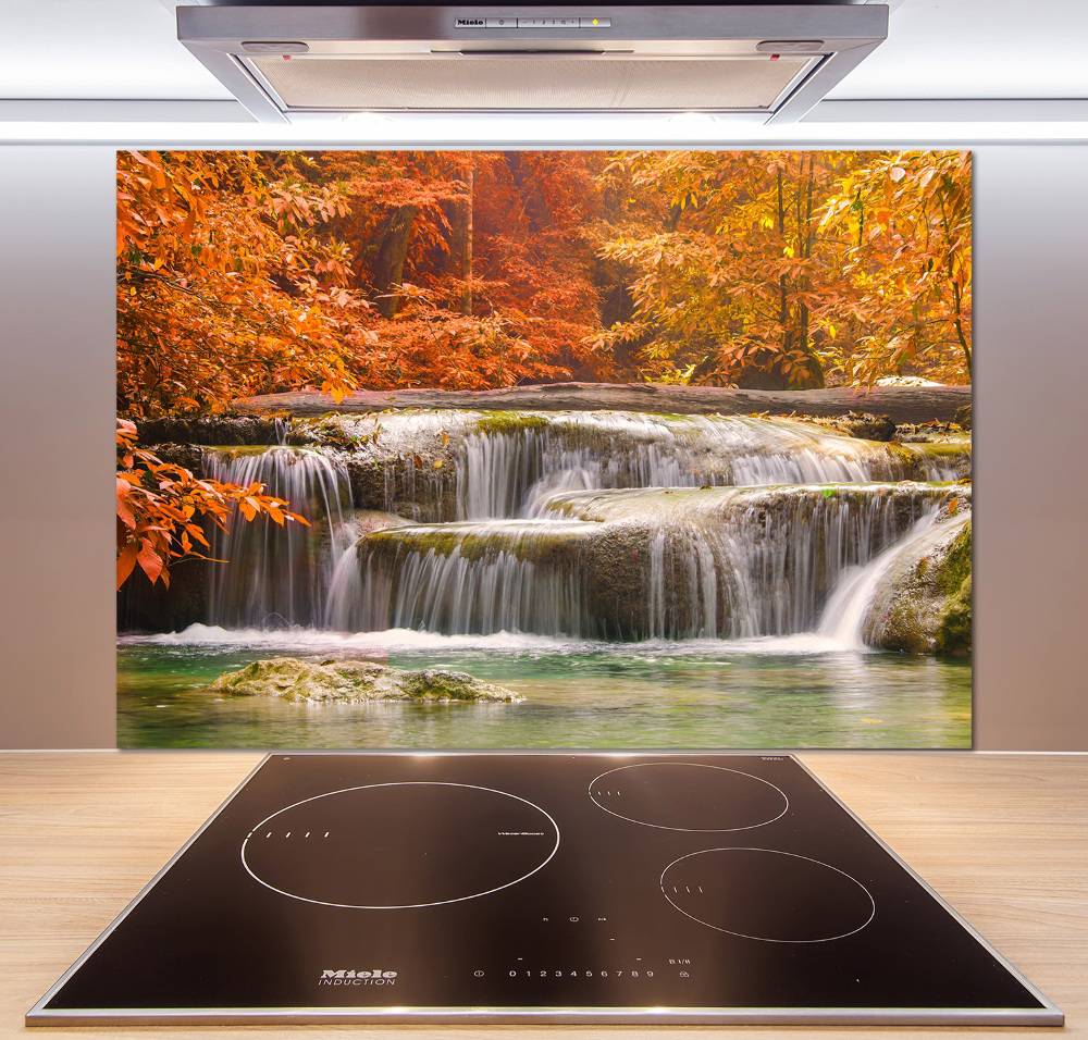 Cooker splashback Waterfall in autumn