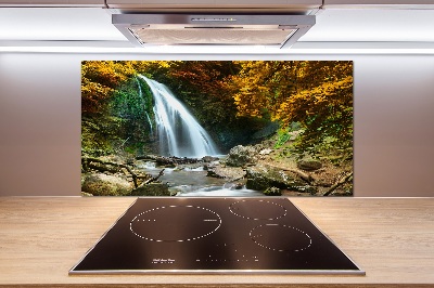 Glass splashback Waterfall in the forest