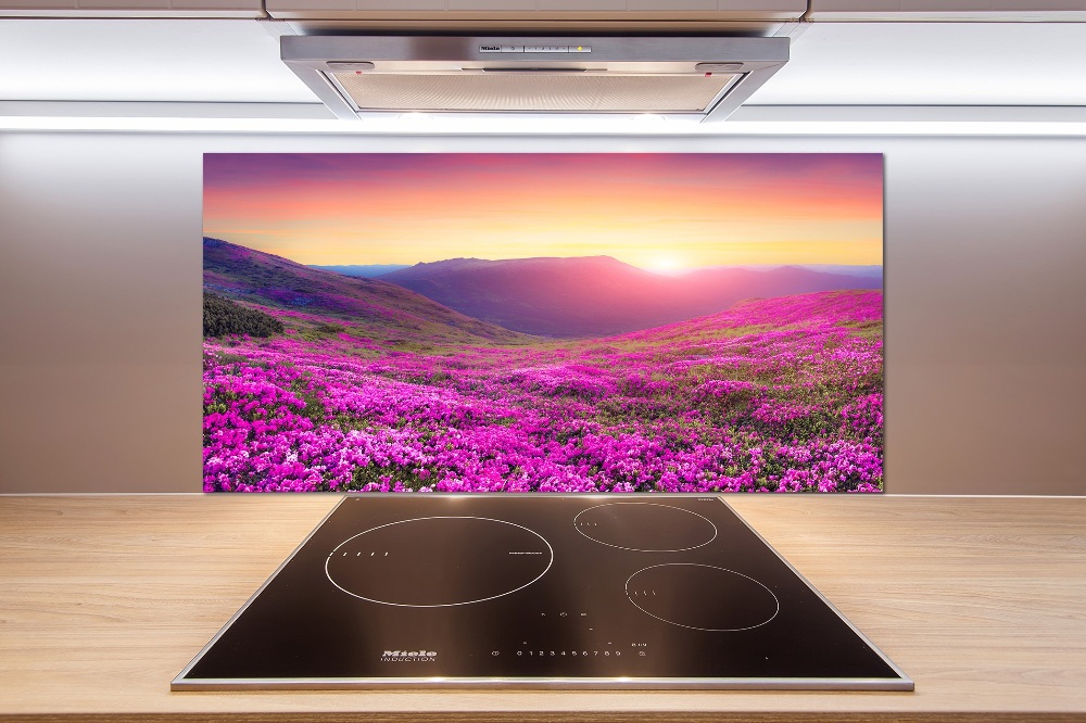 Glass splashback Pink hills