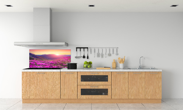 Glass splashback Pink hills