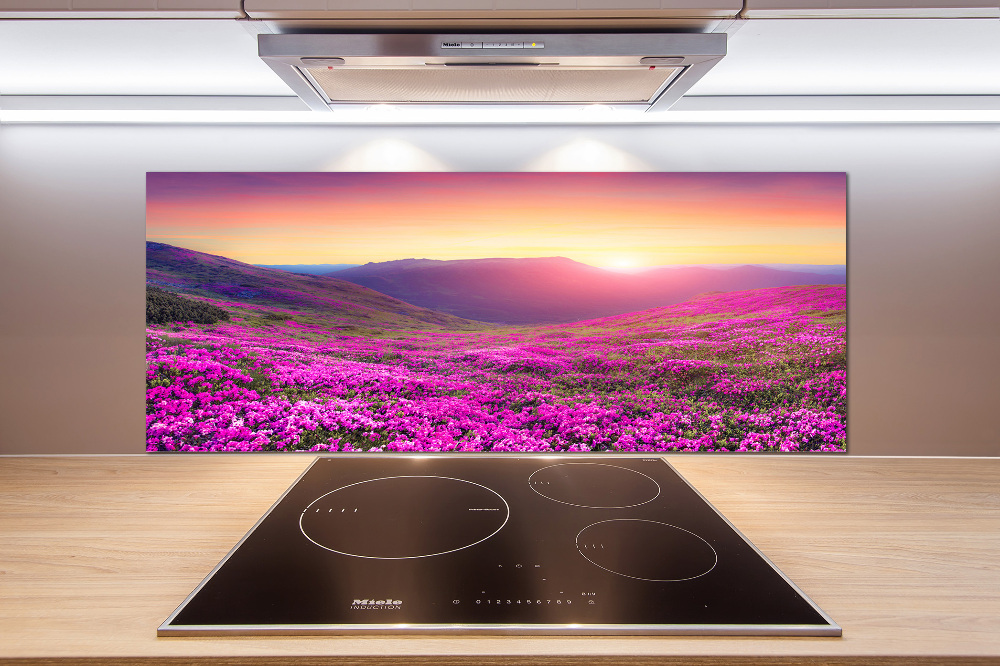 Glass splashback Pink hills