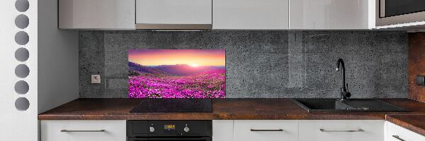 Glass splashback Pink hills