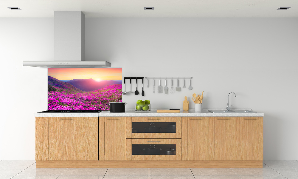 Glass splashback Pink hills