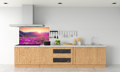 Glass splashback Pink hills