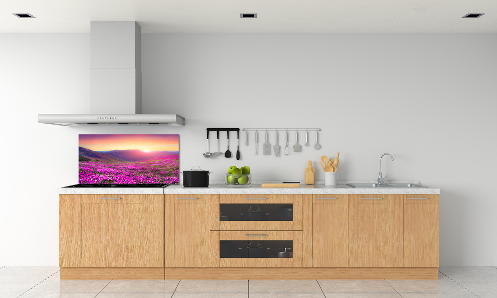 Glass splashback Pink hills