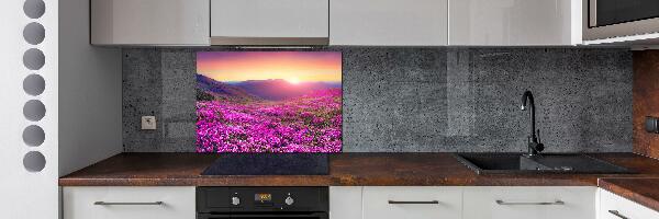 Glass splashback Pink hills