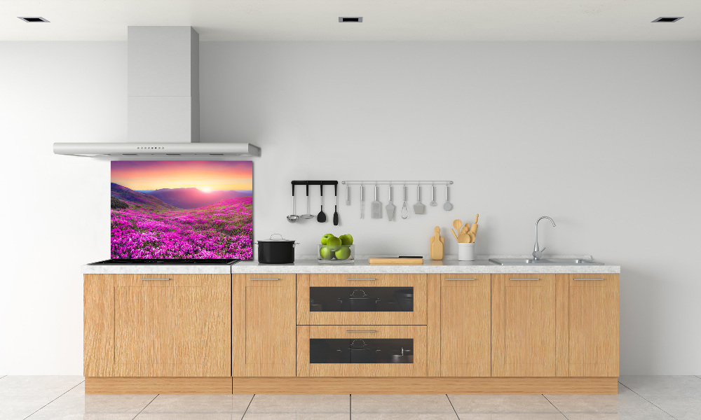 Glass splashback Pink hills