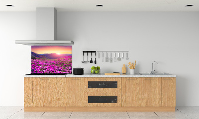 Glass splashback Pink hills