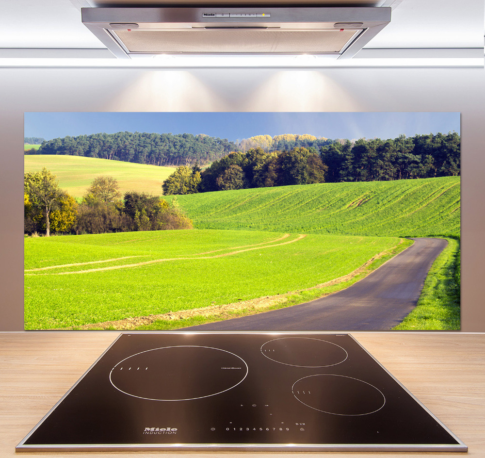 Kitchen splashback dirt road