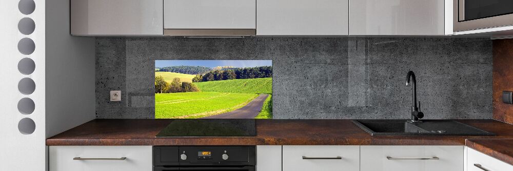 Kitchen splashback dirt road