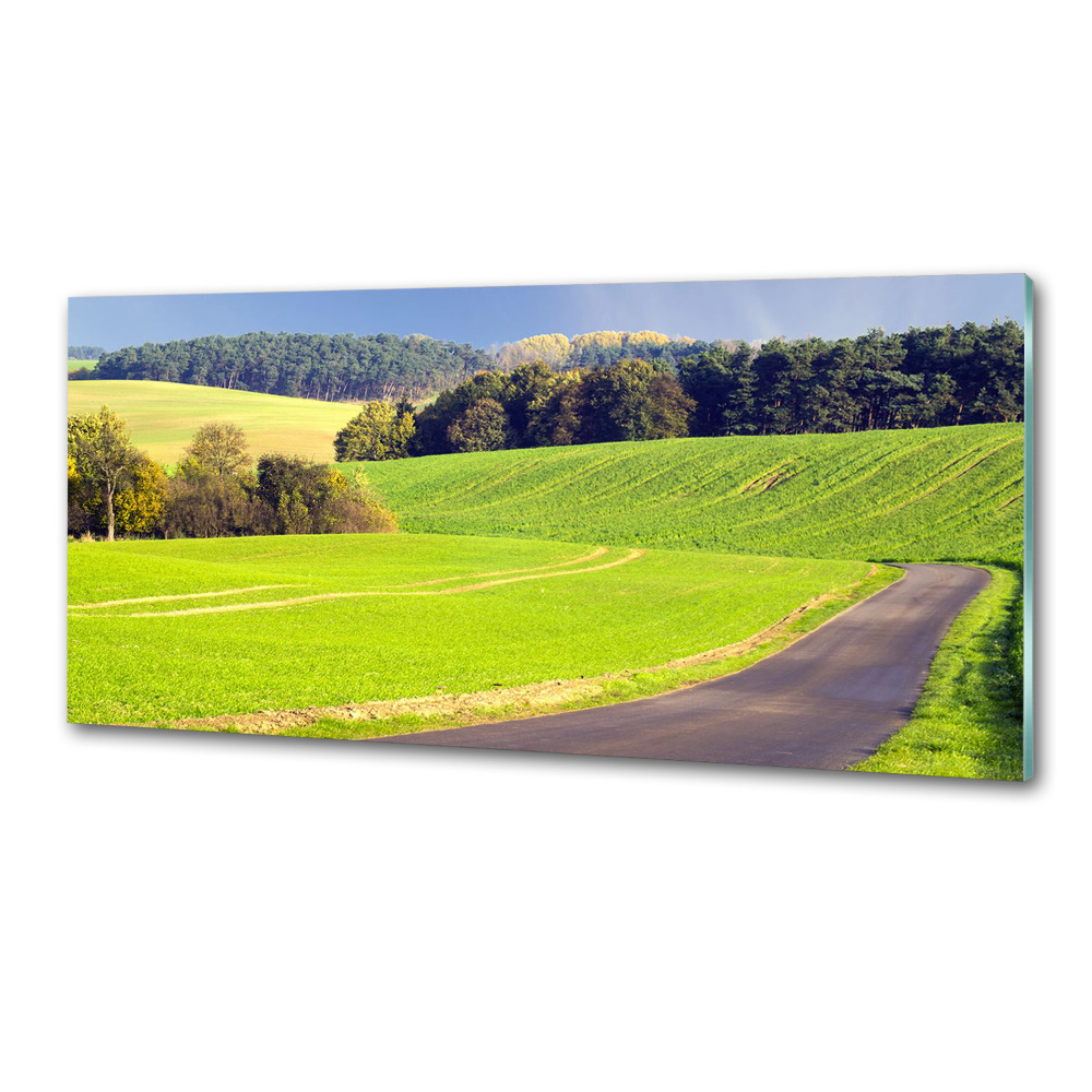 Kitchen splashback dirt road