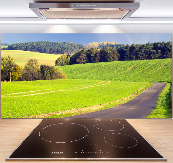 Kitchen splashback dirt road