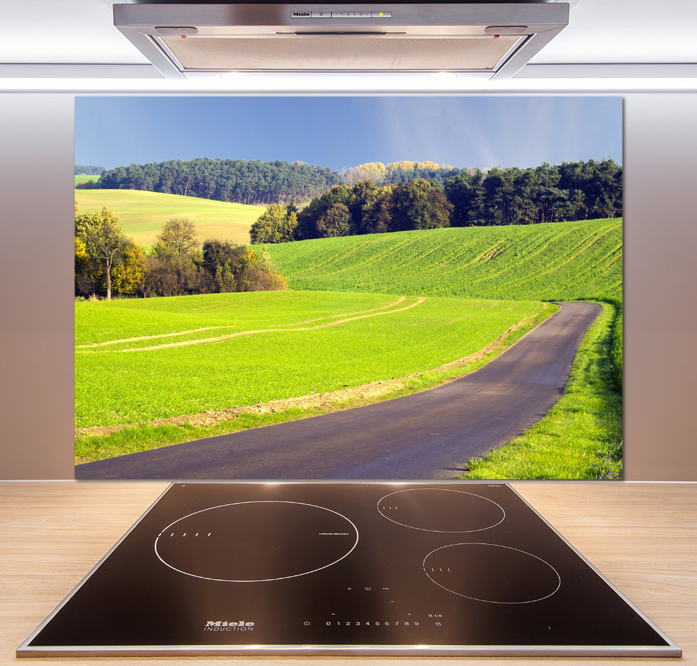 Kitchen splashback dirt road