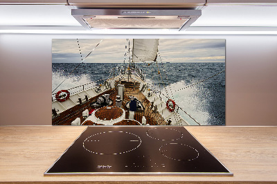 Splashback panel for kitchen Sailboat at sea