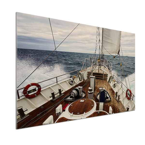 Splashback panel for kitchen Sailboat at sea