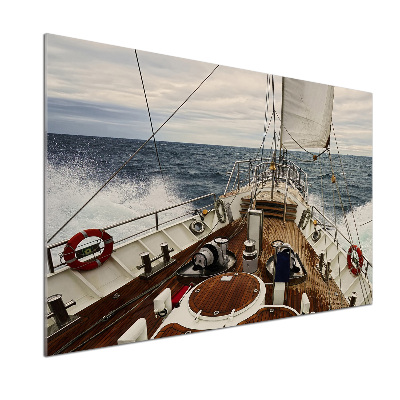 Splashback panel for kitchen Sailboat at sea