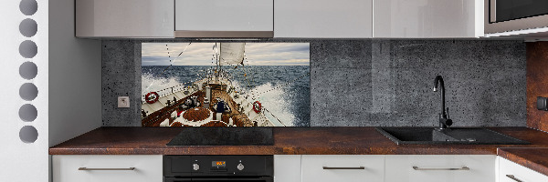 Splashback panel for kitchen Sailboat at sea