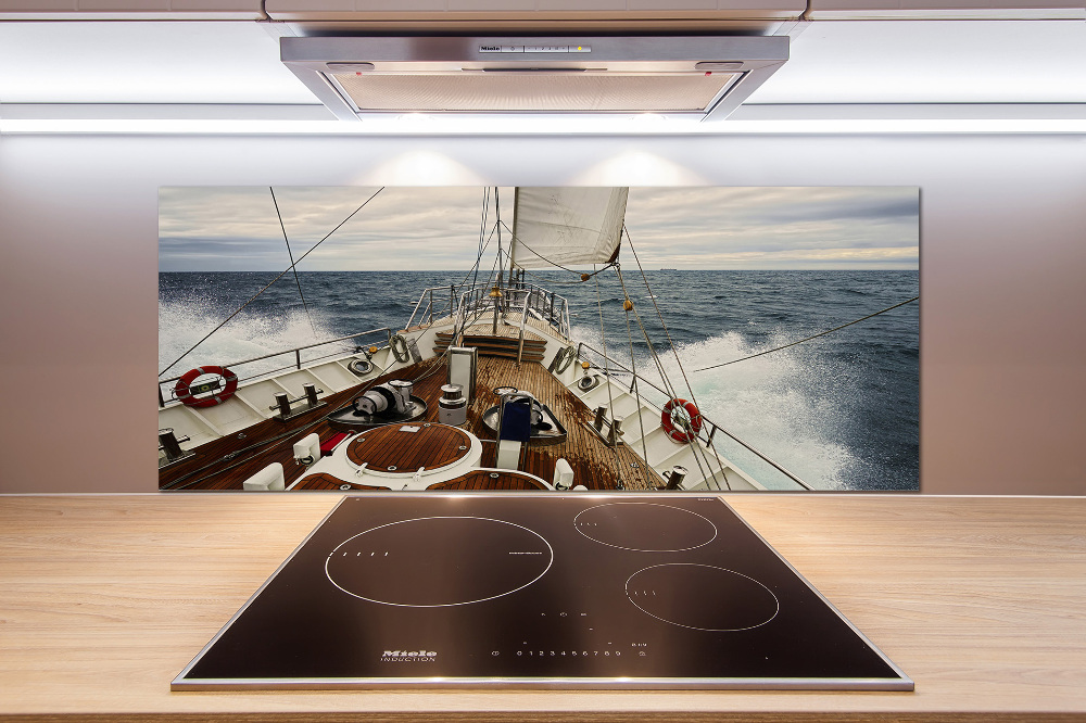 Splashback panel for kitchen Sailboat at sea