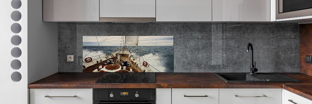 Splashback panel for kitchen Sailboat at sea