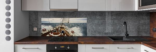 Splashback panel for kitchen Sailboat at sea