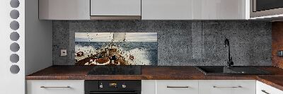 Splashback panel for kitchen Sailboat at sea