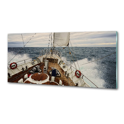 Splashback panel for kitchen Sailboat at sea