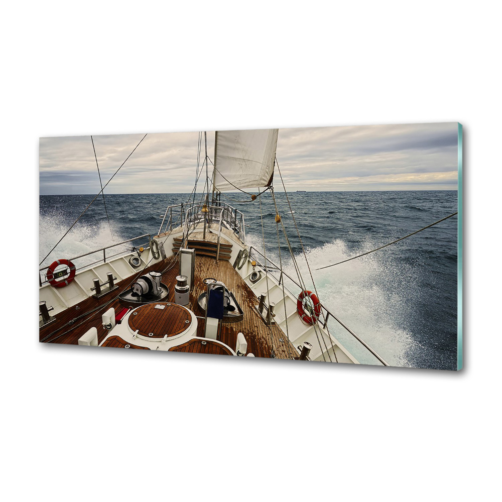 Splashback panel for kitchen Sailboat at sea