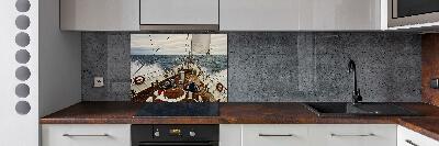 Splashback panel for kitchen Sailboat at sea